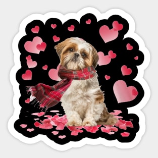 Shih Tzu Hearts Love Happy Valentine's Day Sticker